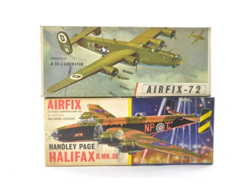 Airfix Vintage Plastic Model Kits in 1/72 comprising two issues including series 5 B-24 Liberator and HP Halifax. Look to be 