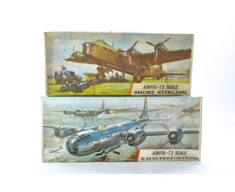 Airfix Vintage Plastic Model Kits in 1/72 comprising two issues including Short Stirling and B29 Superfortress. Complete, SS 