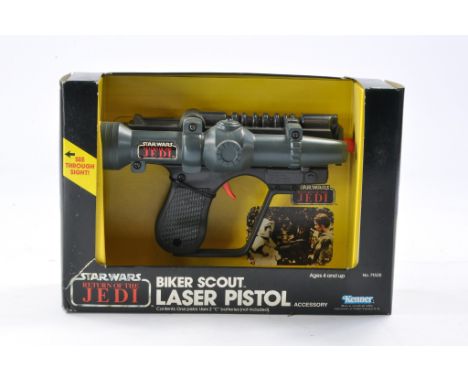 Kenner Star Wars issue comprising Item no. 71520 Return of the Jedi Biker Scout Laser pistol. Factory sealed , appears excell
