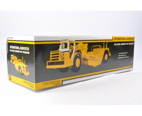 First Gear 1/24 Diecast Construction Issue comprising International Harvester 433 Dual Engine Pay Scraper. Looks to be excell