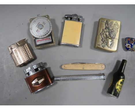 Vintage cigarette lighters, pipe tool etc 