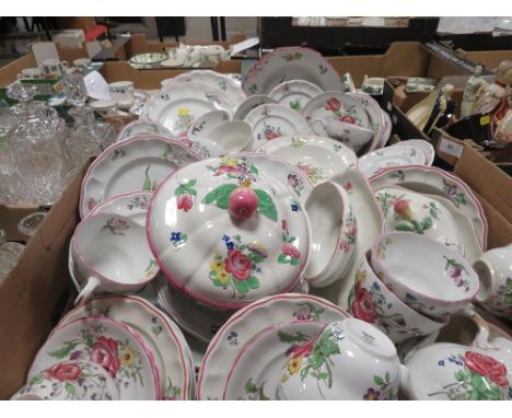 Two boxes containing a large quantity of Spode Marlborough 