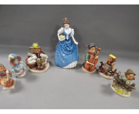 A Royal Doulton figurine "HELEN" together with a selection of Goebel figures etc 