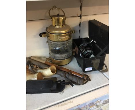 MAST HEAD LAMP, COMPASS, TRUNCHEONS ETC.       