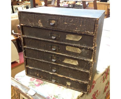 FILE DRAWERS CONTAINING VARIOUS OLD TOOLS
