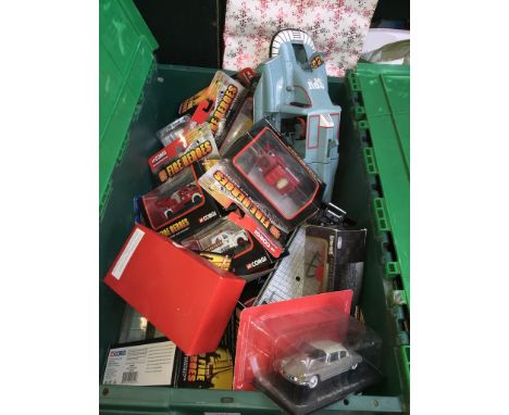 A CRATE OF MODEL VEHICLES