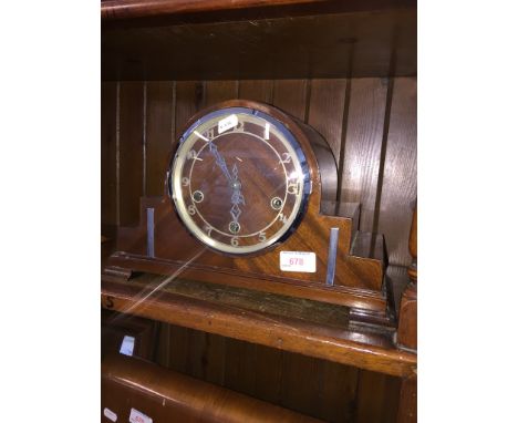 WESTMINSTER CHIME WALNUT 1930S MANTEL CLOCK