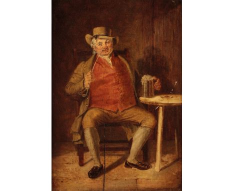 AFTER DAVID TENIERS THE YOUNGER (1610-1690) 'Sober' a full-length study of a morose looking gentleman with seated outisde a b