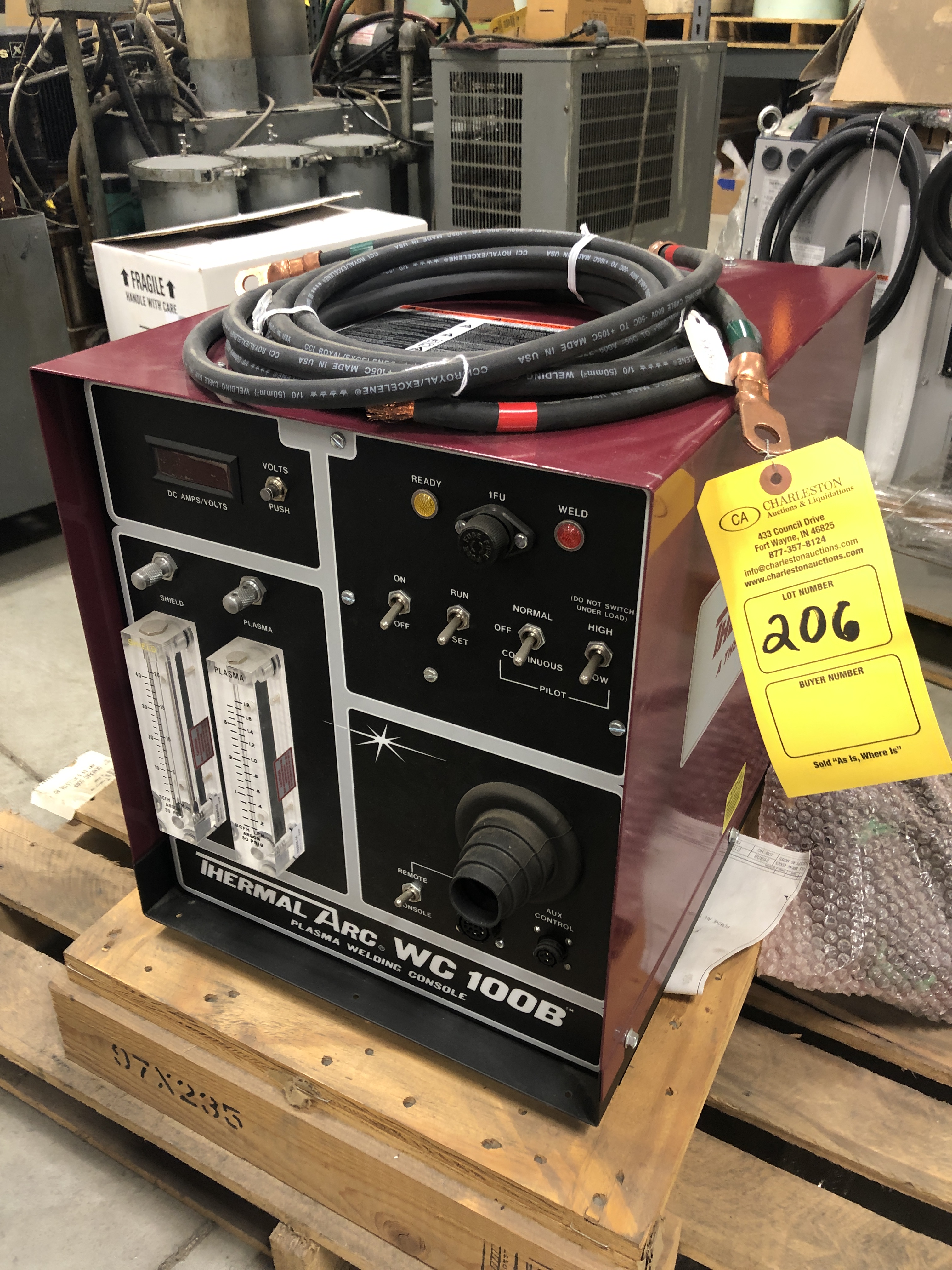 THERMAL ARC MODELWC 100B PLASMA WELDING CONSOLE SUS52257651 (LOCATED AT 3939 VANGUARD DRIVE,
