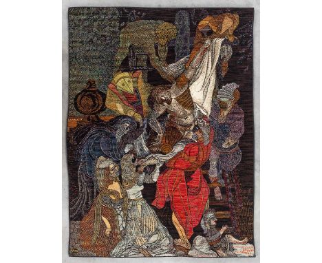 Vic GENTILS (1919-1997) 'The descent from the cross' a tapestry. 94/100. Dimensions: (W: 141 x H: 189 cm)