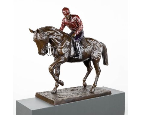 Isidore Jules BONHEUR (1827-1901) 'Le Grand Jockey' a patinated bronze statue. Posthumously cast. 20th century. Dimensions: (