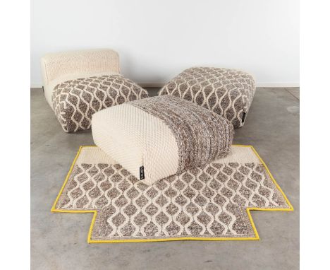 Patricia URQUIOLA (1961) 'Mangas' a sofa set with matching carpet.&nbsp;carpet: 166 x 253Sofa: 122 x 92 x 38Sofa: 123 x 95 x 