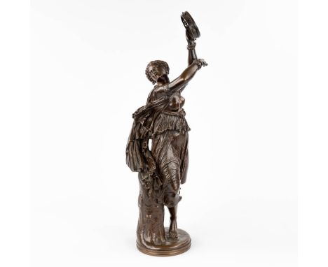 Jean-Baptiste CLÄSINGER (1814-1883) 'Zingara', a patinated bronze statue. Marked Rome 1858, F. Barbedienne Fondeur and Colas,