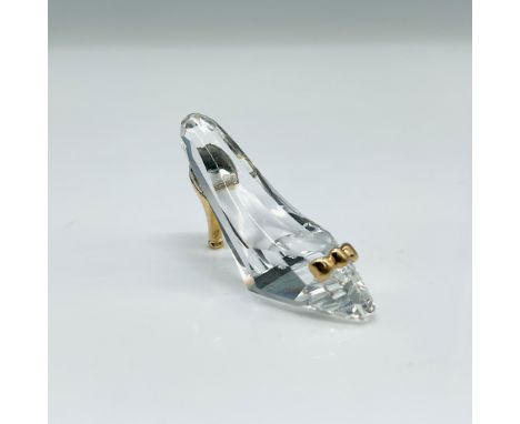 Swarovski Crystal Memories high heel shoe miniature featuring a clear crystal design accented with gold-plated details, inclu