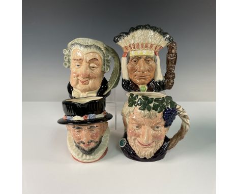 An exceptional collection of five Royal Doulton large character jugs, each showcasing intricate hand painted details and rema