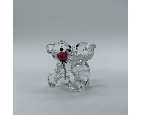 This charming pair of Swarovski Kris Bears, titled A Rose for You, was part of the With Love theme group. Crafted in clear cr