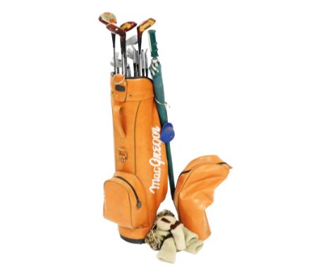 A set of MacGregor Jack Nicklaus golfing blades irons, and clubs, stamped Murifields, in a MacGregor caddy/bag, with a MacGre