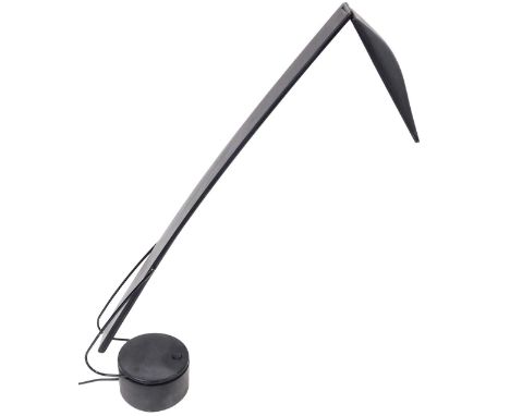 A 1980s PAF Studio Dove table lamp, designed by Mario Barbaglia and Marco Colombo, of angular form, with a matt black finish.