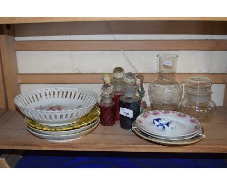 Mixed Lot: Ceramics and glass to include scent bottles and Hummel figures
