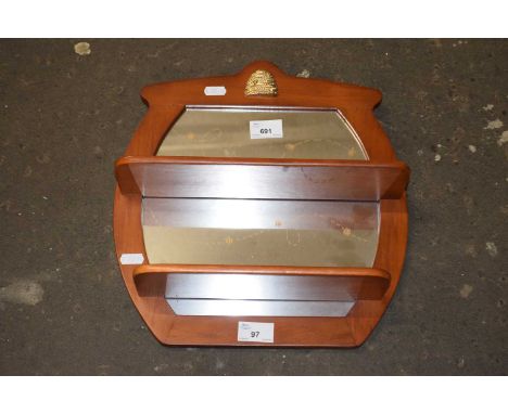 Mirror backed beehive two tier wall shelf