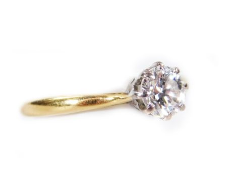 An 18ct gold diamond solitaire ring, with claw set stone, approx 0.5ct, on a part pierced shank, size J.