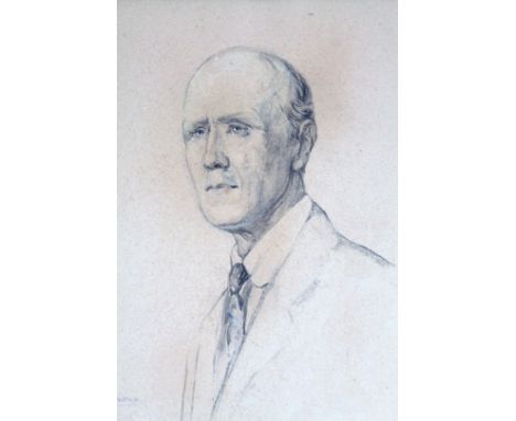 S Barrow (fl. 1925).  General Sir George Barrow, quarter profile, portrait, ink and wash, signed and dated 1925 in pencil, 34