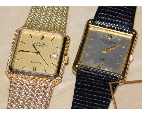 A Titus quartz wristwatch, and a further Rotary watch with rounded 5cm W dial. (2, AF)