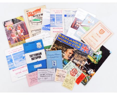 Various football and rugby ephemera, programmes, ticket stubs, etc, to include England versus Wales 1964 ticket unperforated,