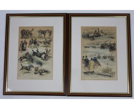 After C R.  Sketches at The Oxford and Cambridge Boat Race, lithograph, c1878, in colours, 35cm x 24cm, and another Steeple C