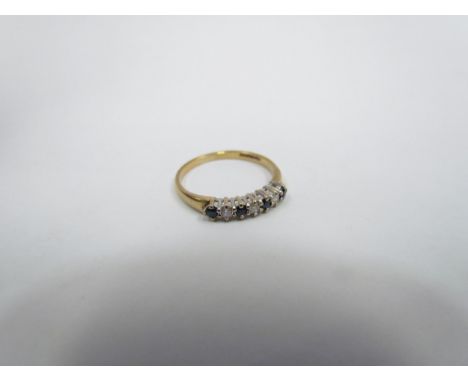 A 9ct diamond and sapphire ring 
