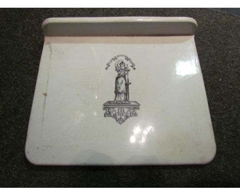 A set of blue painted shop scales by Day and Millward, with white ceramic plate a/f 