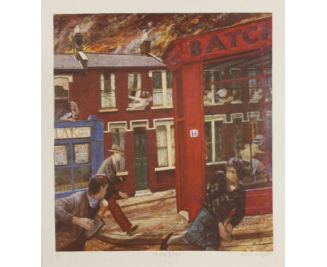 *Carel Weight (British, 1908-1997)THE DAY OF DOOMOffset lithograph printed in colours, c.1982, signed, titled and numbered 91