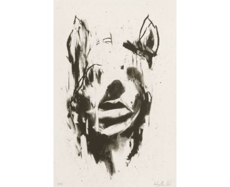 *Antony Micallef (British, b.1975)HEAD;SELF PORTRAITTwo lithographs, 2005, both signed and numbered 3/95 in pencil, on wove p