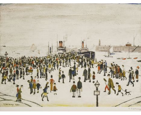 *After L S Lowry (British, 1887-1976)FERRY BOATSOffset lithograph printed in colours, 1972, signed in pencil, from the editio