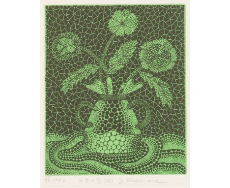 Yayoi Kusama (Japanese, b.1929)THREE FLOWERS III (KUSAMA 162)Lithograph printed in colours, 1992, signed, dated, titled and n