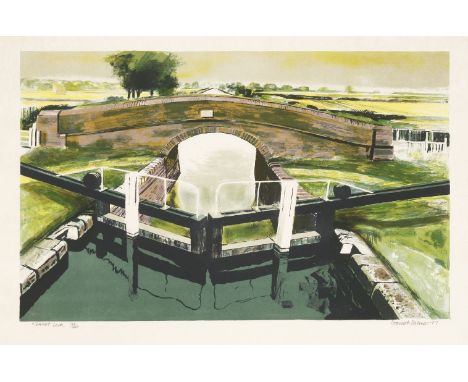 *Garrick Palmer (British, b.1933)KENNET LOCKLithograph printed in colours, 1977, signed, dated, titled and numbered 195/200 i