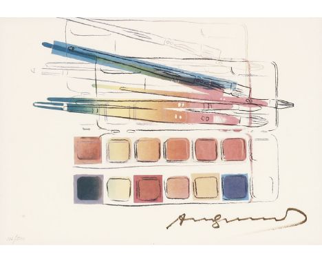 Andy Warhol (American, 1928-1987)WATERCOLOR PAINT KIT WITH BRUSHES (FELDMAN & SCHELLMANN II.288)Offset lithograph printed in 