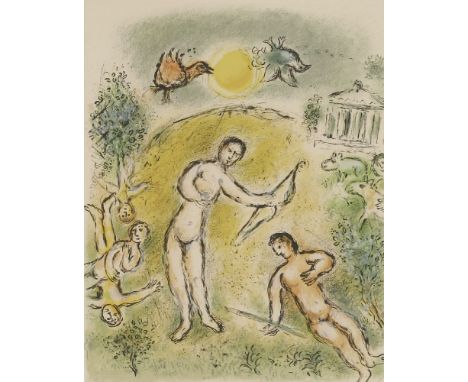 *Marc Chagall (French/Russian, 1887-1985)THE MASSACRE OF THE CANDIDATES Lithograph,1975, from 'The Odyssey of Homer' suite, f