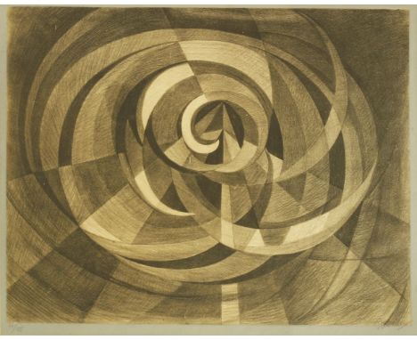 Emilio Pettoruti (Argentinian, 1892-1971)ARMONÍA - MOVIMIENTO - SPACIOLithograph with pale blue printed borders, 1914, signed