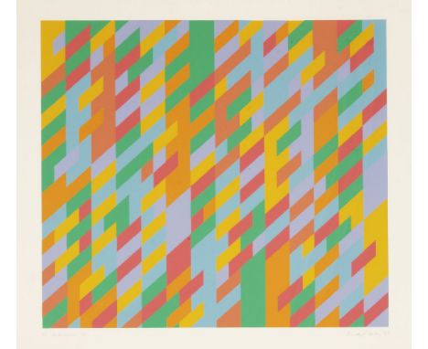 *Bridget Riley (British, b.1931)TO MIDSUMMER (SCHUBERT 34) Screenprint in colours, 1989, signed, titled and numbered 1/100 in