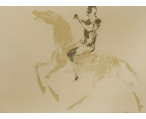 *Elisabeth Frink (British, 1930-1993)CAS HORSE AND RIDER (WISEMAN 49)Lithograph printed in colours, 1970-1, signed and number