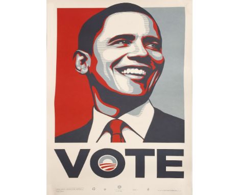 Shepard Fairey (American, b.1970)VOTE OBAMAOffset lithograph printed in colours, 2008, numbered 2427/5000 in pencil, publishe
