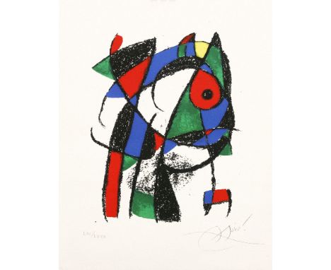 *Joan Miró (Spanish, 1893-1983)PLATE IV (CRAMER 1037)Lithograph printed in colours, 1975, signed and numbered LIII/LXXX in pe