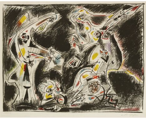 *André Masson (French, 1896-1987)JUDITH AND HOLOFERNES 2Lithograph printed in colours, 1974, signed and numbered 42/150 in pe