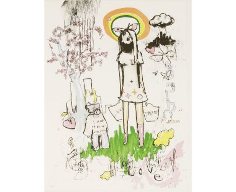 *Antony Micallef (British, b.1975)HAPPY FUCKED UP NUCLEAR GIRLLithograph printed in colours, 2005, signed and numbered 84/95 