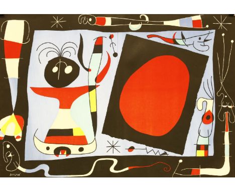 *Joan Miró (Spanish, 1893-1983)WOMAN AT THE MIRROR (Mourlot 174)Lithograph printed in colours, 1956, for the 'Derrière le Mir