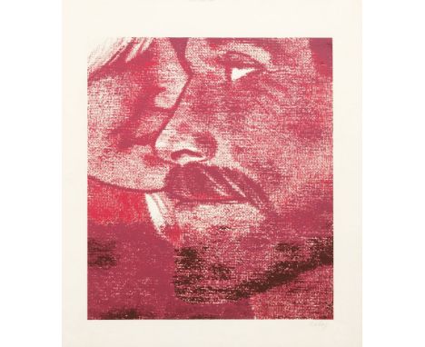 R B Kitaj (American, 1932-2007)SELF PORTRAITScreenprint in colours, 1969, signed in pencil, on wove paper, with full marginss