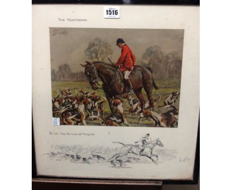 'Snaffles' (Charles Johnson Payne 1884 - 1967), The Huntsman, colour print, signed in pencil, 39cm x 36cm. DDS