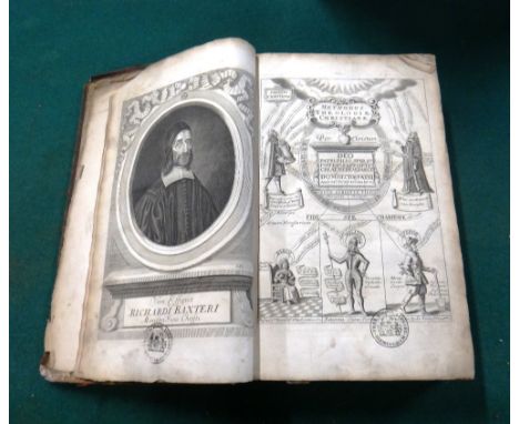 BAXTER (R.)  Methodus Theologiae Christianae  . . .  First Edition. portrait frontis., printed & engraved pictorial titles & 