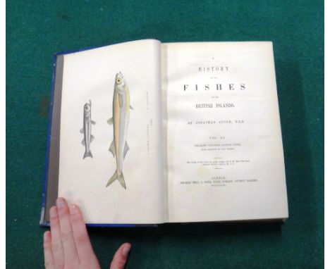 COUCH (J.)  A History of Fishes of the British Islands.  First Edition, 4 vols. 252 hand-coloured plates; original gilt-picto